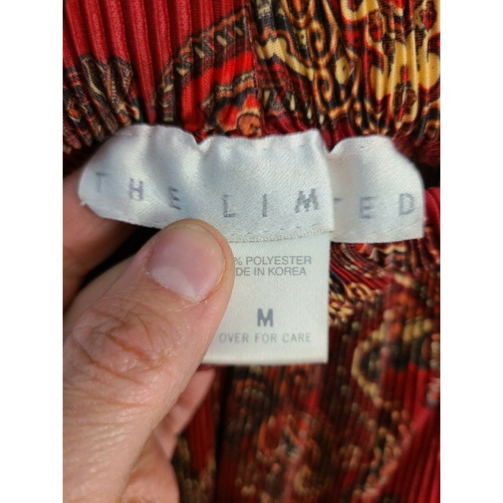 THE Limited Pants Red BOHO Wide Leg Pull On Casual - Picture 10 of 11